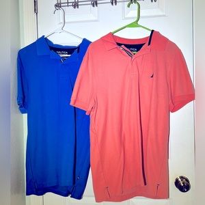 2 new men’s Nautical slim fit polo style collared shirts